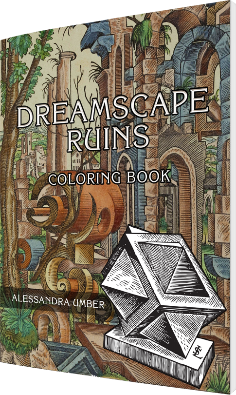 Cover of the Dreamscape Ruins coloring book.